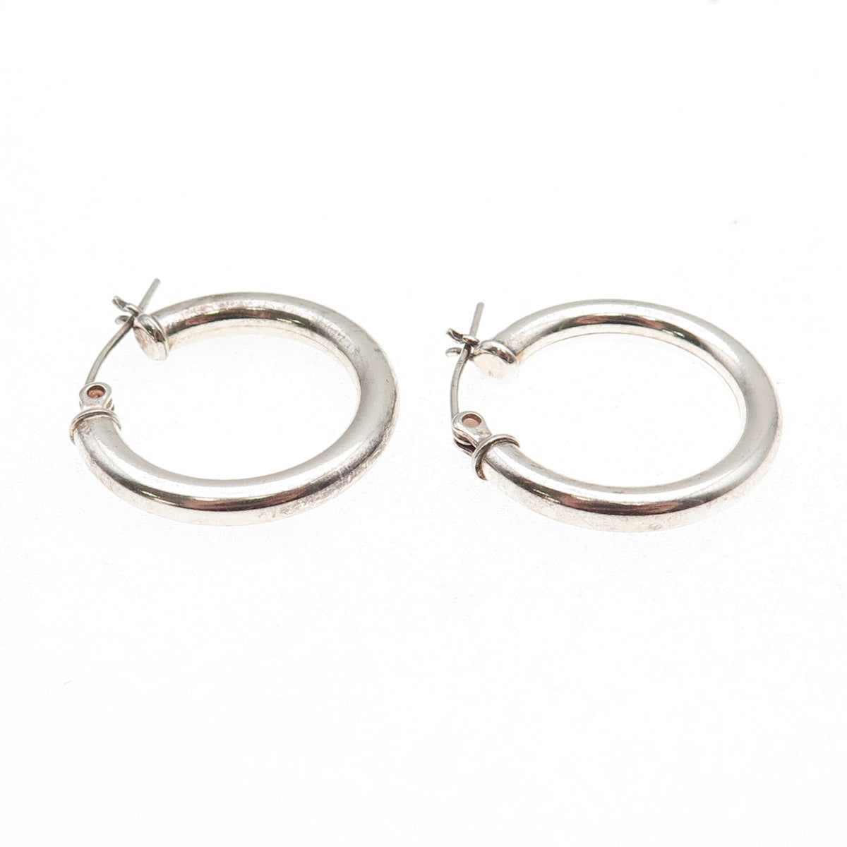 925 Sterling Silver Tube Hoop Earrings