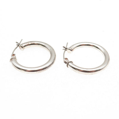925 Sterling Silver Tube Hoop Earrings