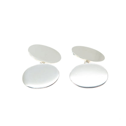RAMSDEN & ROED 925 Sterling Silver Vintage 1990 Birmingham Oval Cufflinks