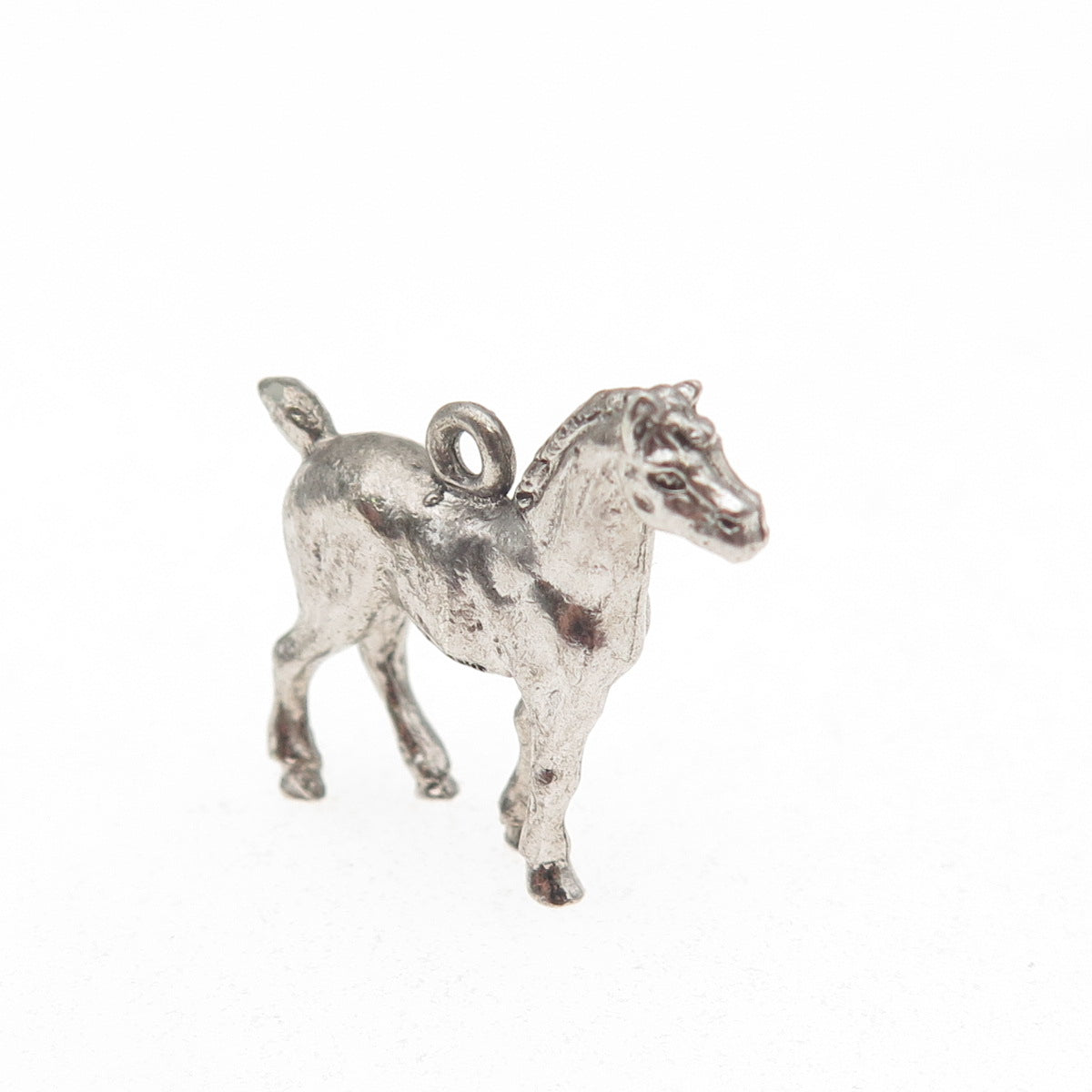 J.M. Fisher 925 Sterling Silver Vintage Horse 3D Mini Charm Pendant