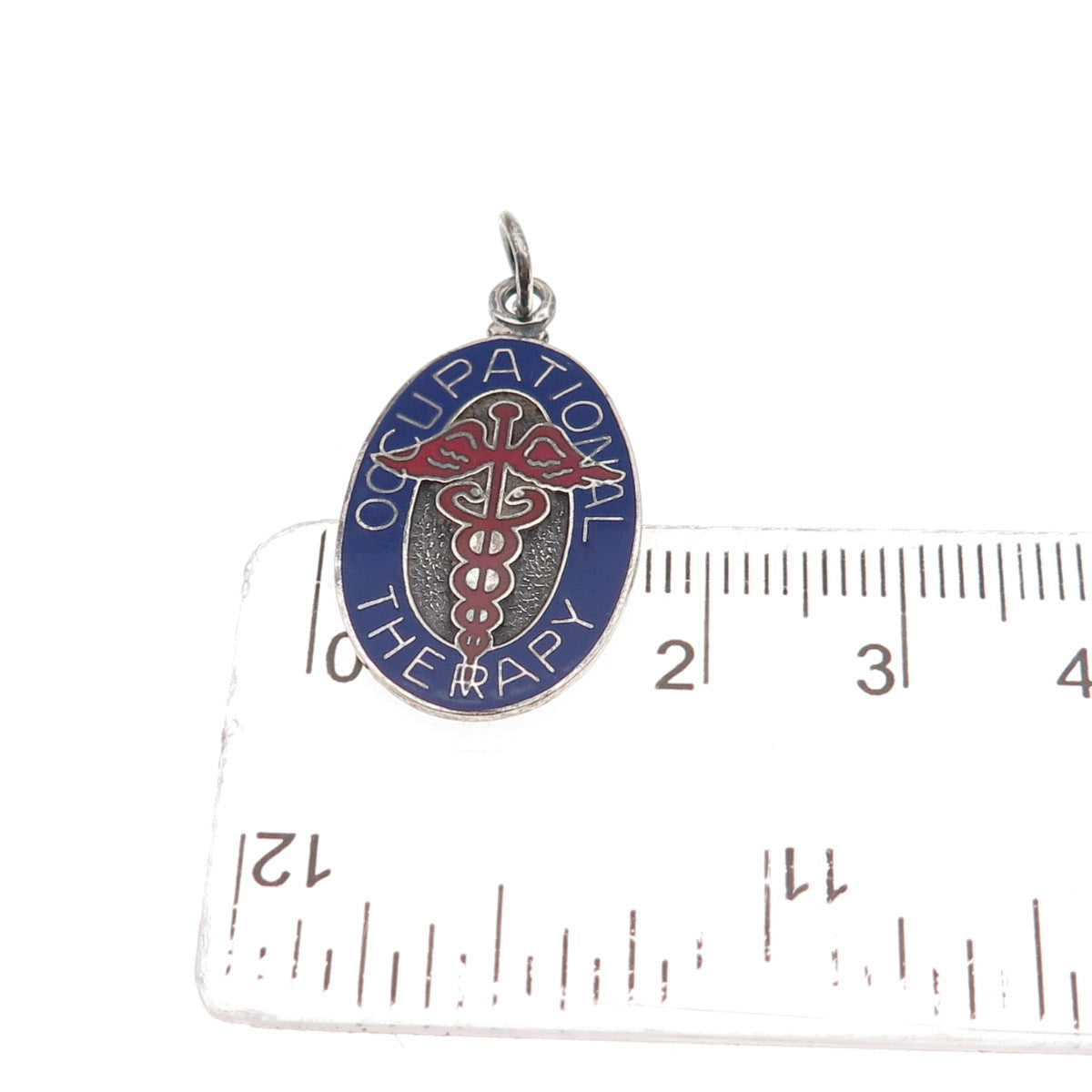 Metal Arts 925 Sterling Silver Vintage Enamel Occupational Therapy Charm Pendant