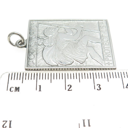 CHARLES THOMAE 925 Sterling Silver Vintage St. Christopher Religious Pendant