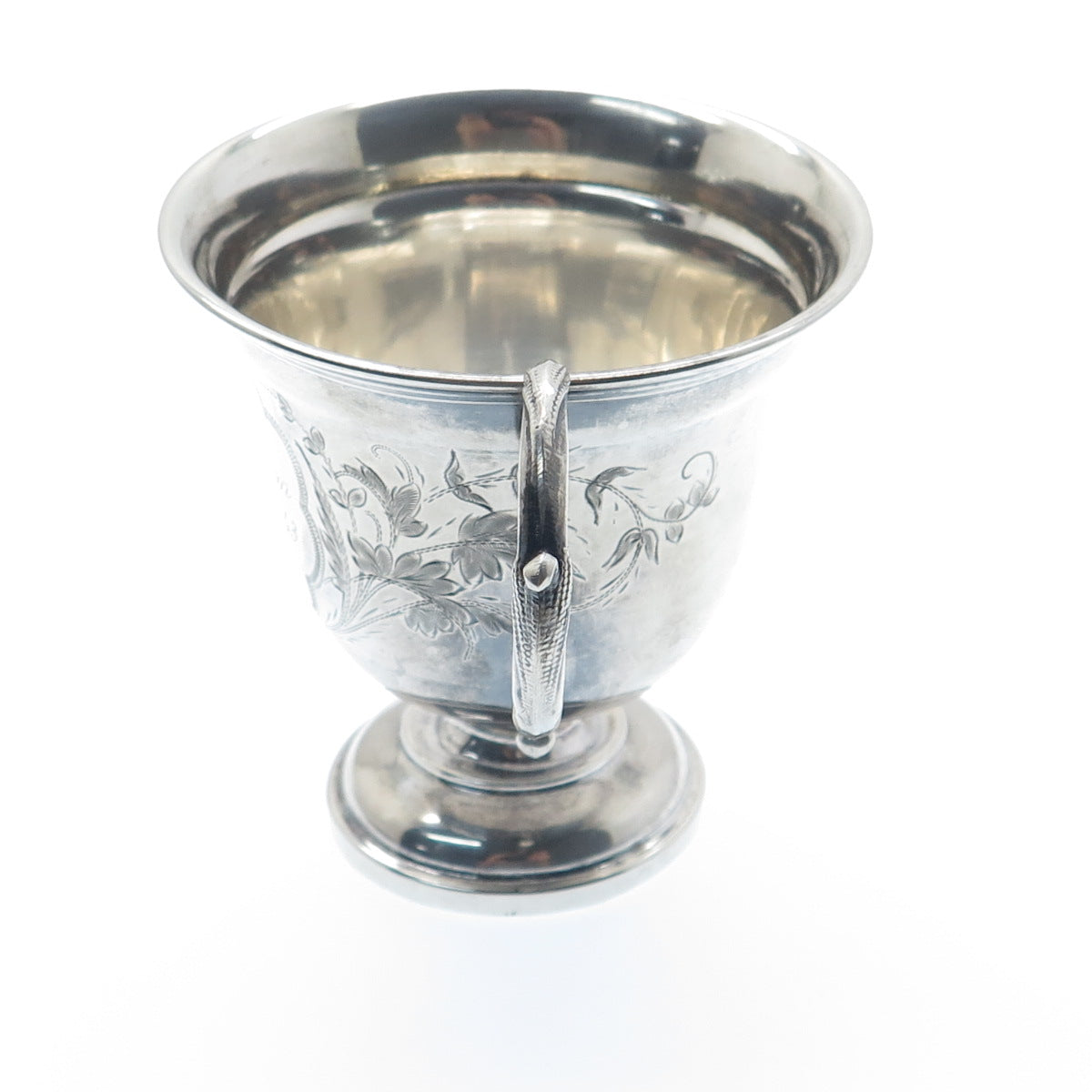 800 Silver Antique WWII Engraved Berlin Judaica Floral Teacup