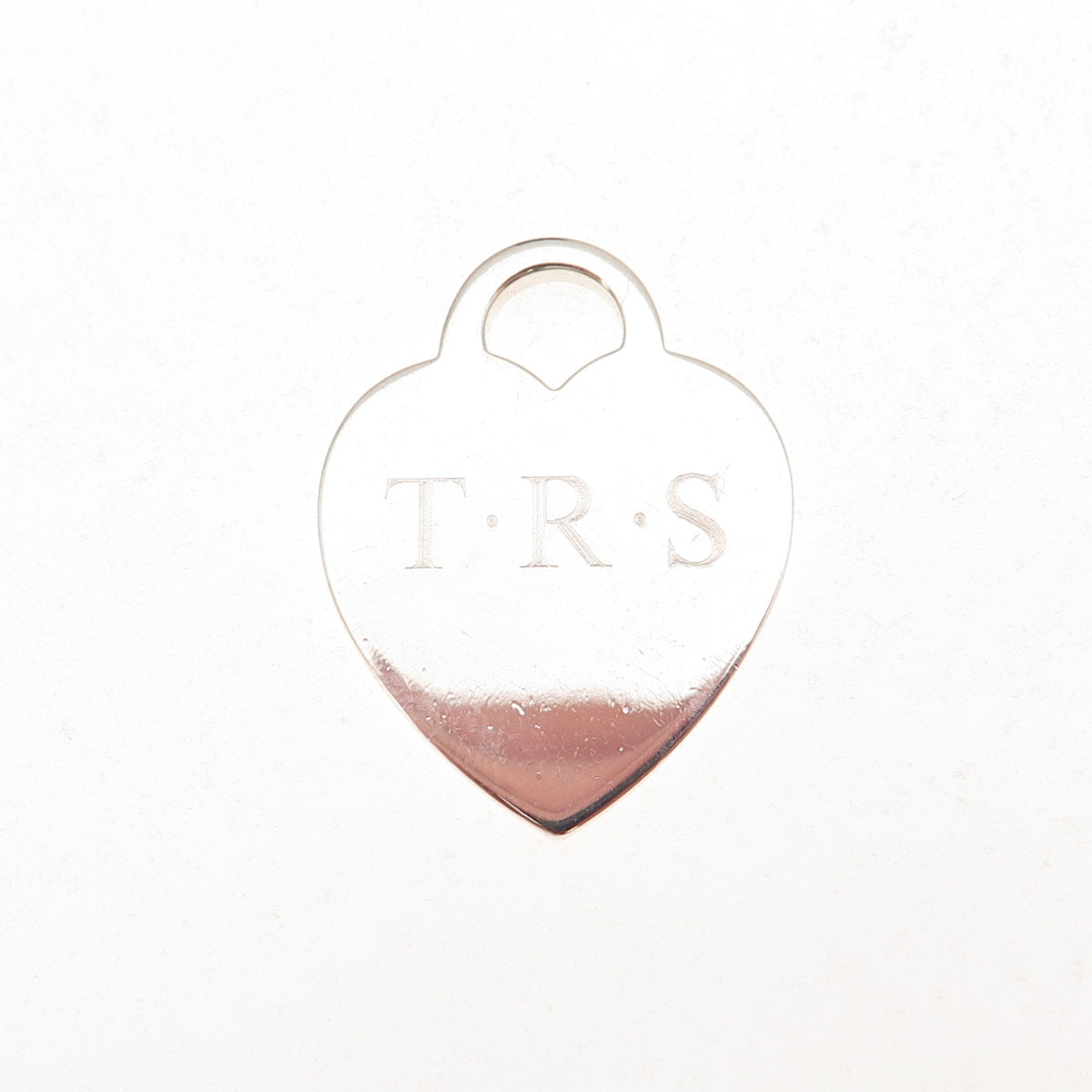 Tiffany & Co. 925 Sterling Silver Vintage Engraved Heart Tag Charm Pendant
