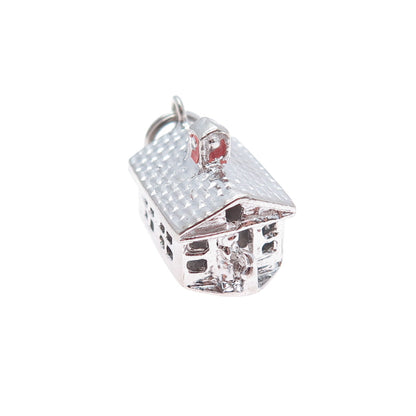 FELCHCRAFT 925 Sterling Silver Vintage Enamel School Minimalist 3D Pendant