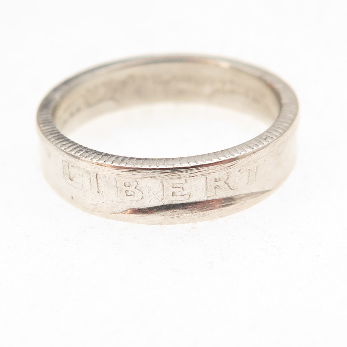 900 Silver Antique 1942 US Washington Quarter Dollar Coin Band Ring Size 7.25