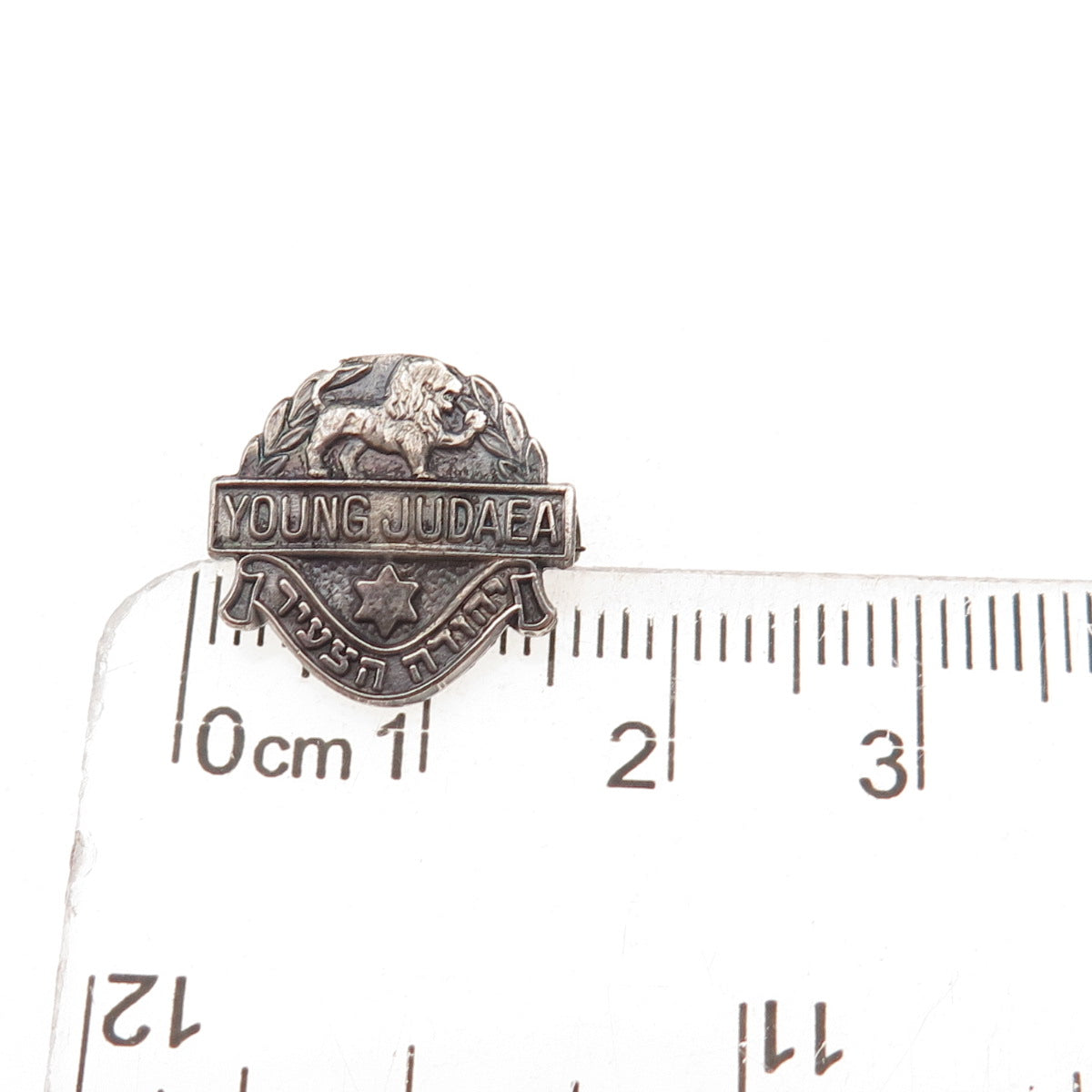 925 Sterling Silver Vintage Young Judaea Oxidized Pin Brooch