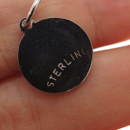 925 Sterling Silver Vintage Enamel US Capital Washington DC Minimalist Pendant