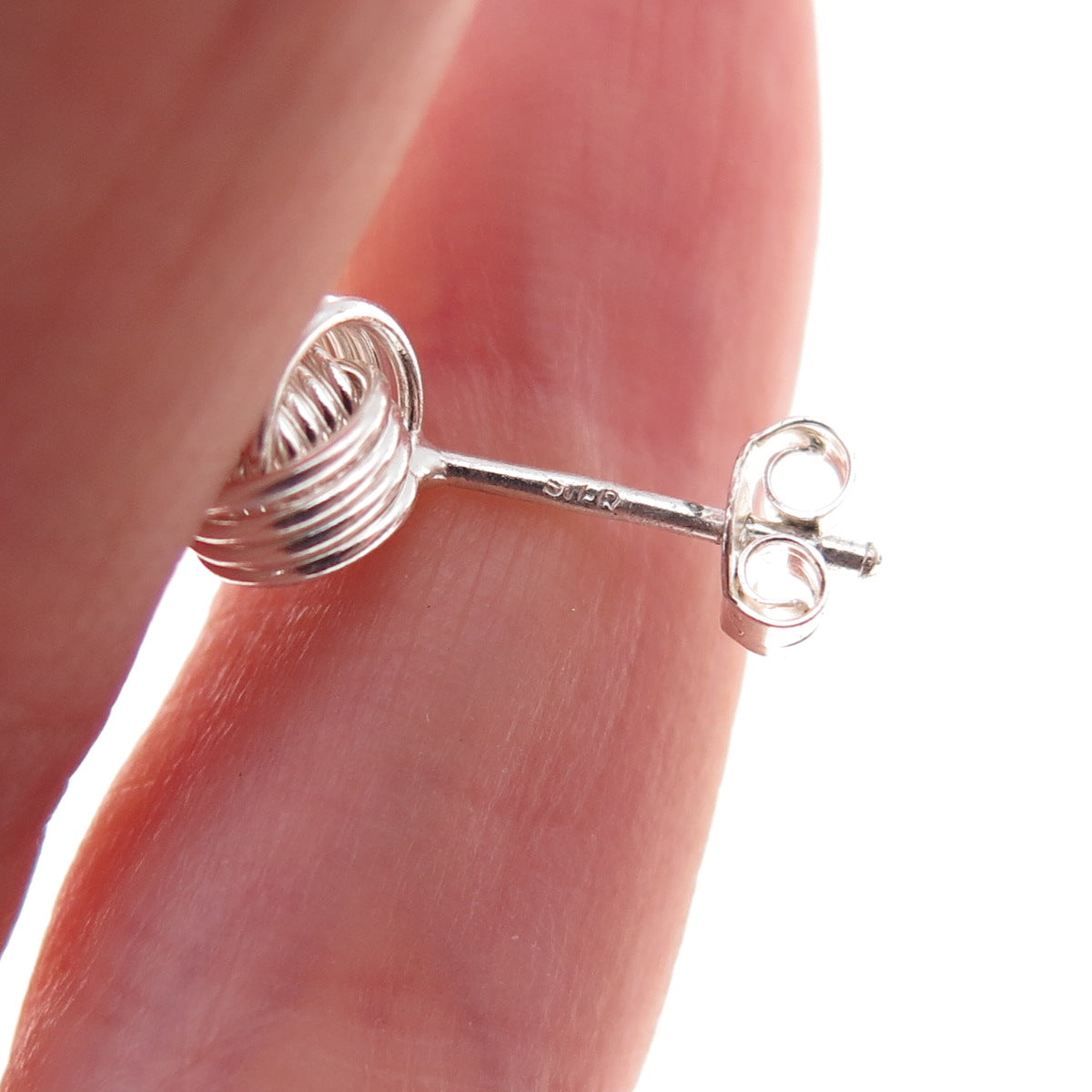 925 Sterling Silver Twisted Knot Stud Earrings