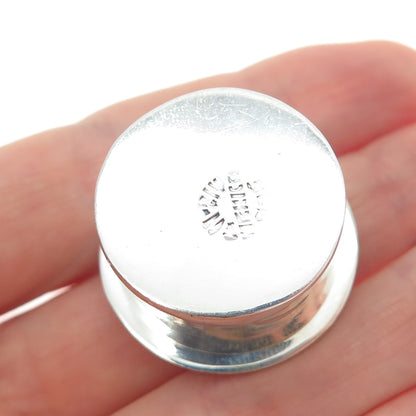 925 Sterling Silver Vintage Mexico Ornate Floral Snuff / Pill Box