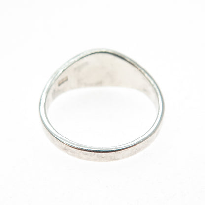 925 Sterling Silver Vintage Real Black Onyx Egyptian Ankh Ring Size 8
