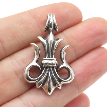 925 Sterling Silver Vintage Fleur-de-Lis Pendant