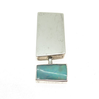JERAMIE 925 Sterling Silver Vintage Real Opal Modernist Slide Pendant
