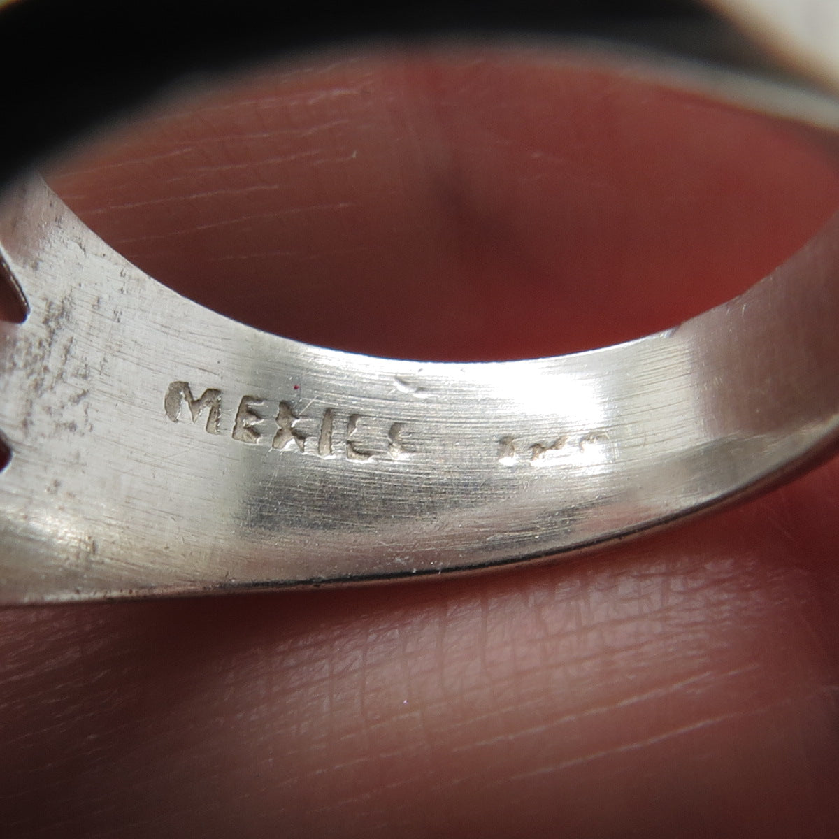 925 Sterling Silver Vintage Mexico Modernist Ring Size 7.75