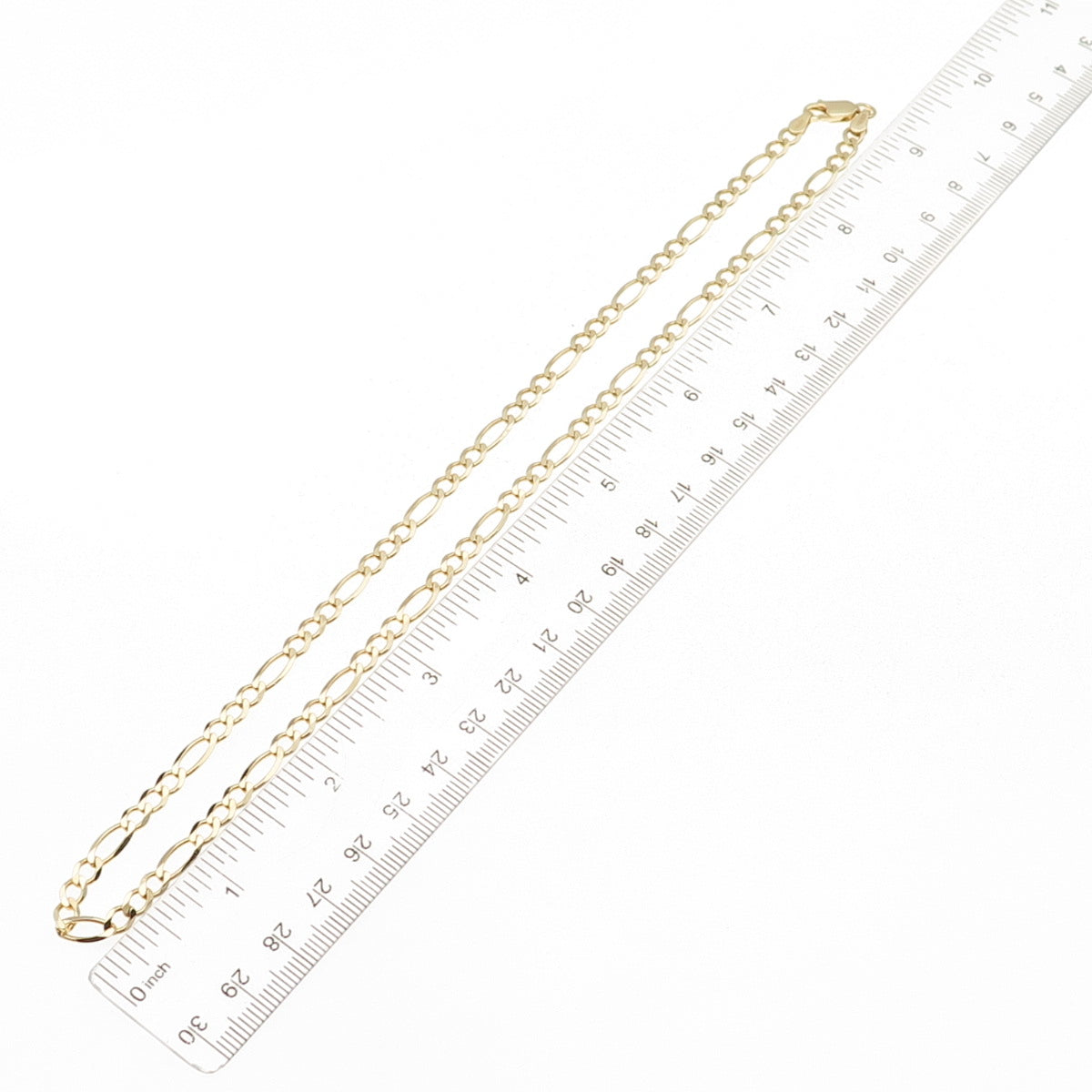 Han 925 Sterling Silver Gold Plated Vintage Italy Figaro Chain Necklace 18"