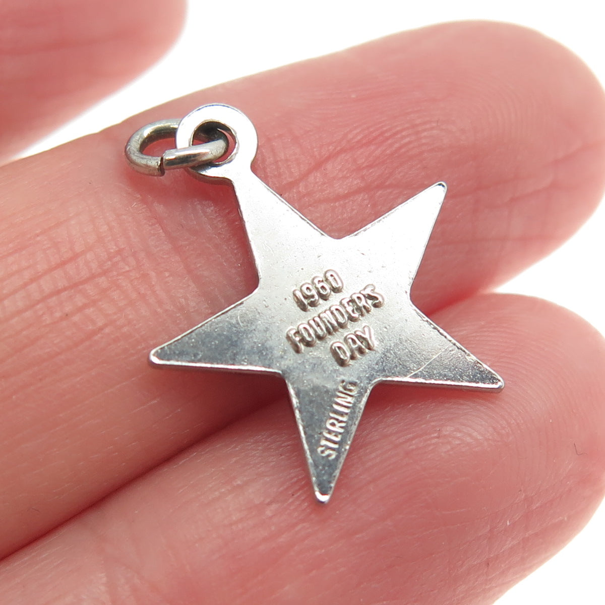 925 Sterling Silver Vintage 1960 Founders Day Beta Sigma Phi Star Charm Pendant