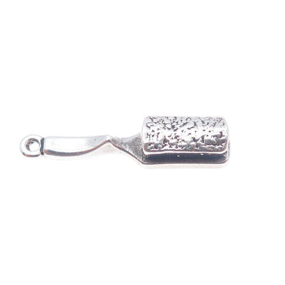 SUNWEST 925 Sterling Silver Vintage Hairbrush Charm Pendant