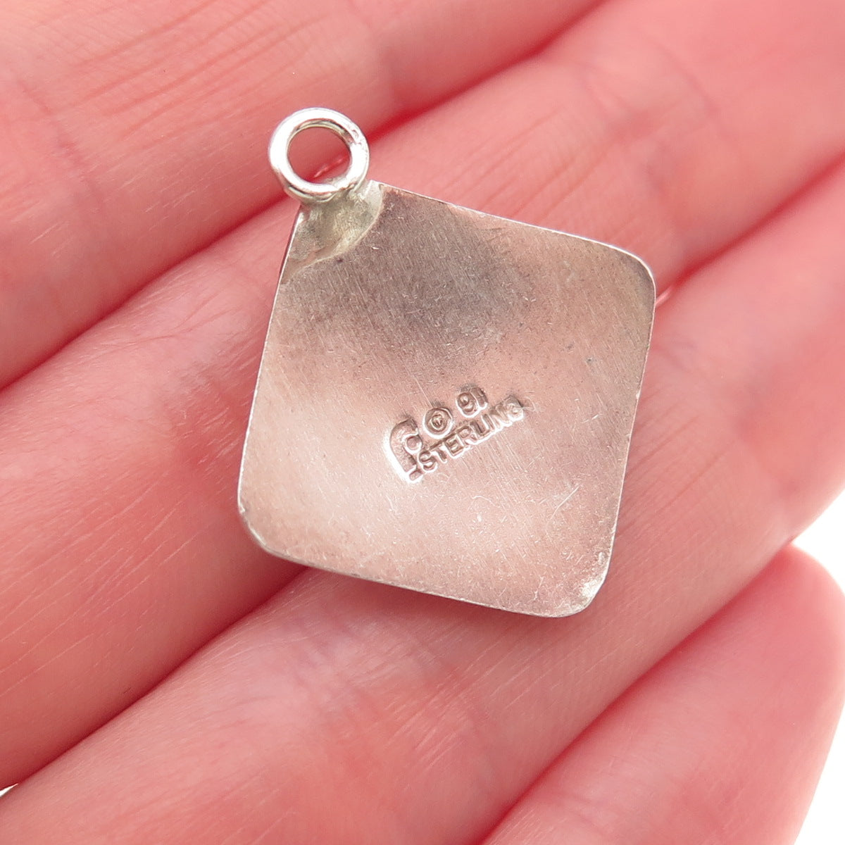 Carol Felley 925 Sterling Silver Vintage 1991 Real Amethyst Charm Pendant
