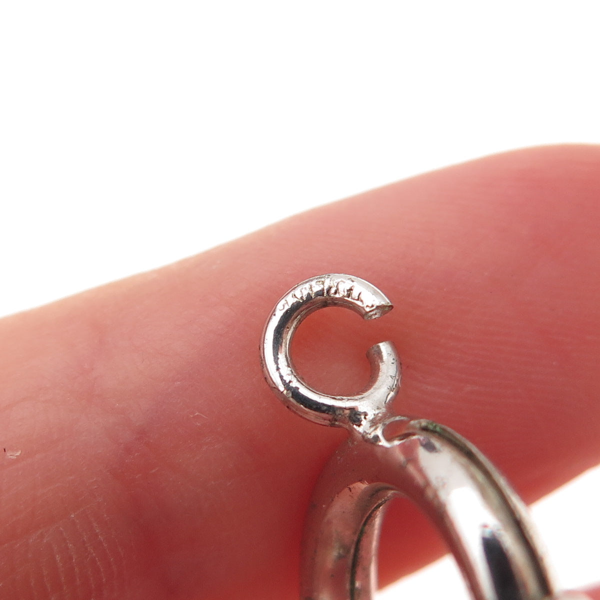 925 Sterling Silver Antique Art Deco Bracelet / Necklace Spring Ring Lock Clasp