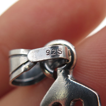 925 Sterling Silver Vintage Cross Oxidized Charm Pendant