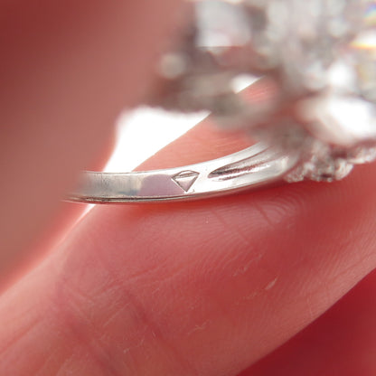 925 Sterling Silver Round-Cut C Z Engagement Ring Size 7