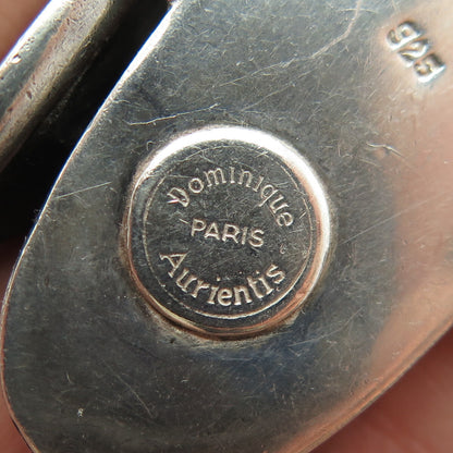 DOMINIQUE AURIENTIS PARIS Sterling Silver Vintage Wood Modernist Bracelet 7.25"