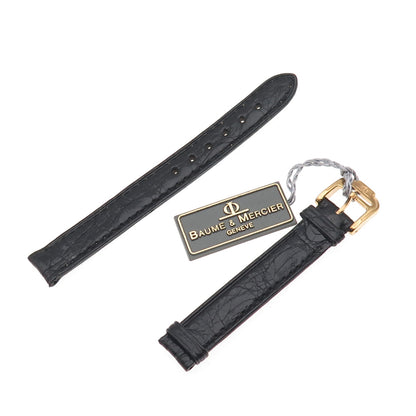 Baume & Mercier 12mm Italy Black Genuine Leather Watch Classic Band Strap