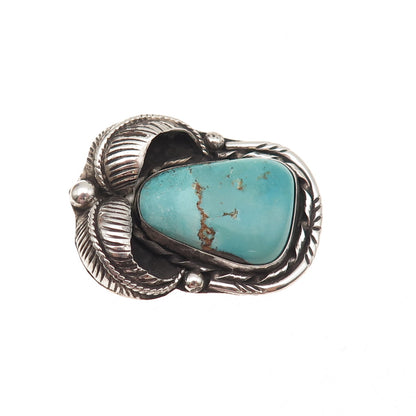 Della & Presley Curley Navajo Old Pawn Sterling Vintage Turquoise Floral Pendant