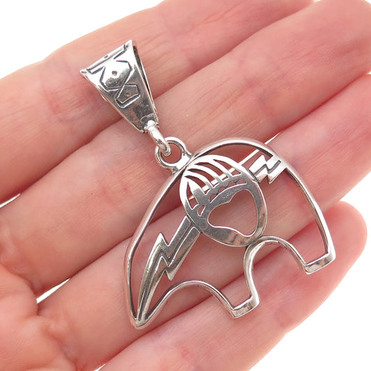 Masha Old Pawn Sterling Silver Vintage Southwestern Native Bear Charm Pendant