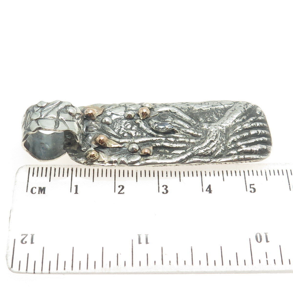 14K Rose Gold & Sterling Silver Vintage Marquise-Cut C Z Tree Monster Pendant