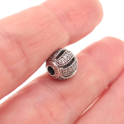 Pandora 925 Sterling Silver C Z Essence Loyalty Slide Bead Charm