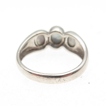 Ross Simons 925 Sterling Silver Real Cabochon Doublet MOP Ring Size 8