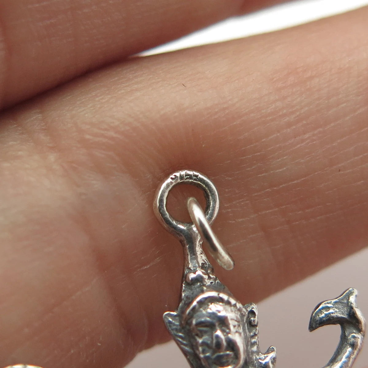 925 Sterling Silver Vintage Niello Hindu Goddess Pendant