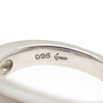 925 Sterling Silver Vintage Modernist Bypass Ring Size 7.25
