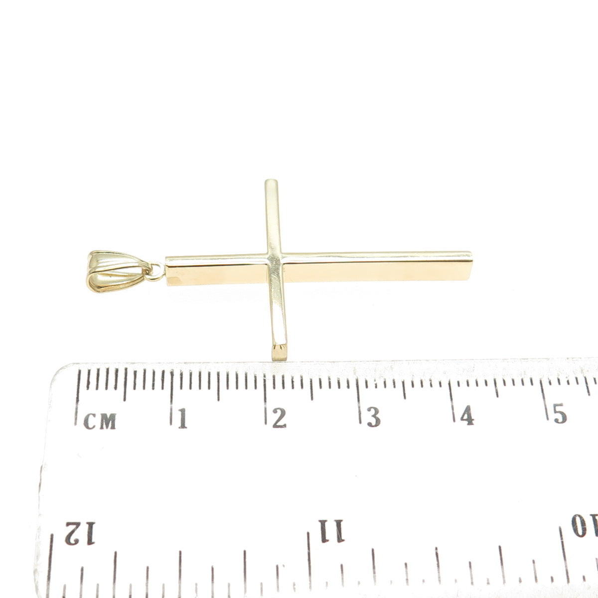 14K Yellow Gold Cross Religious Charm Pendant