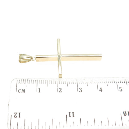 14K Yellow Gold Cross Religious Charm Pendant