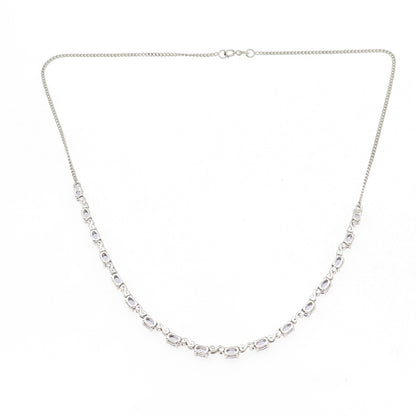 Chuck Clemency 925 Sterling Silver Real Tanzanite Cuban Chain Necklace 18"