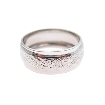 J.D. SCHLANG CO. 925 Sterling Silver Vintage Textured Band Ring Size 6