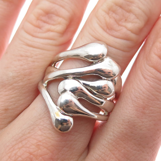 HAGIT GORALI 925 Sterling Silver Vintage Israel Modernist Ring Size 7.75