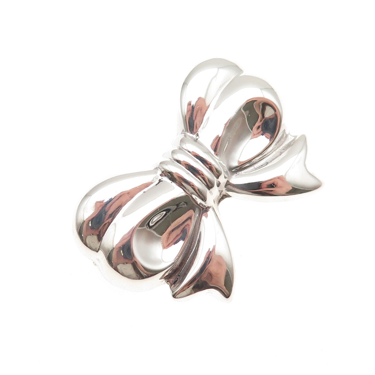 925 Sterling Silver Vintage Ribbon Bow Pin Brooch