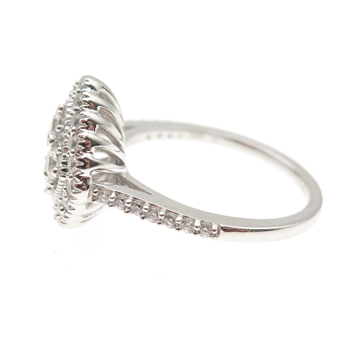 925 Sterling Silver Round-Cut C Z Promise Ring Size 6.75
