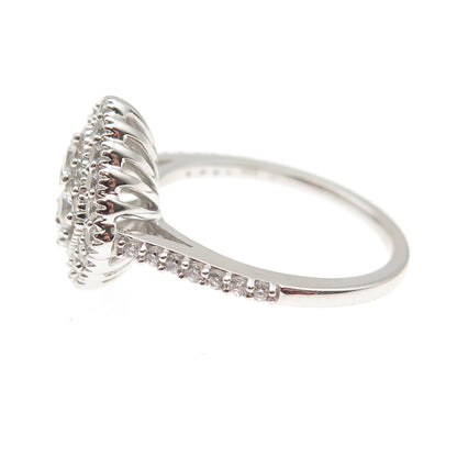 925 Sterling Silver Round-Cut C Z Promise Ring Size 6.75
