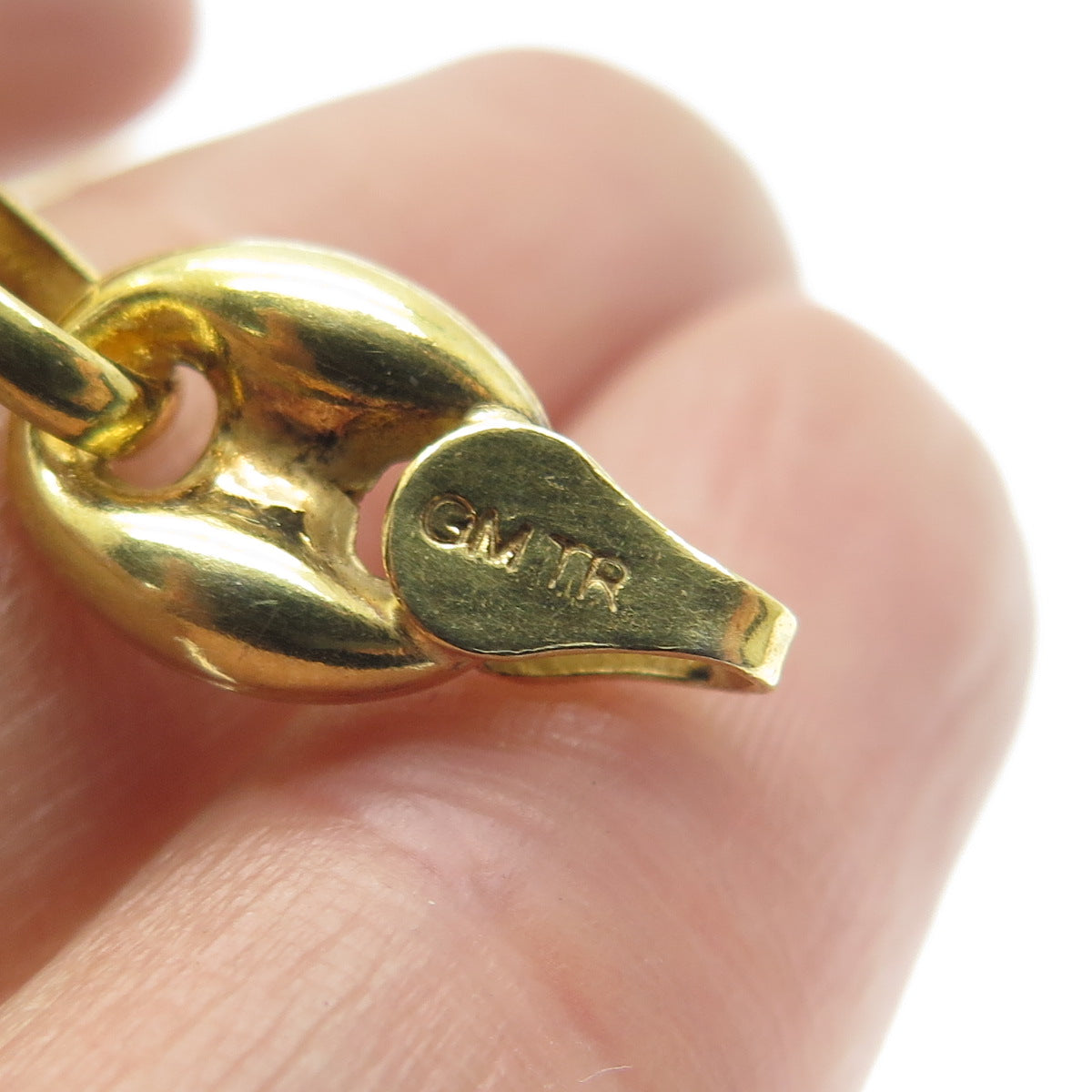 925 Sterling Silver Gold Plated Anchor Mariner Chain Necklace 16"