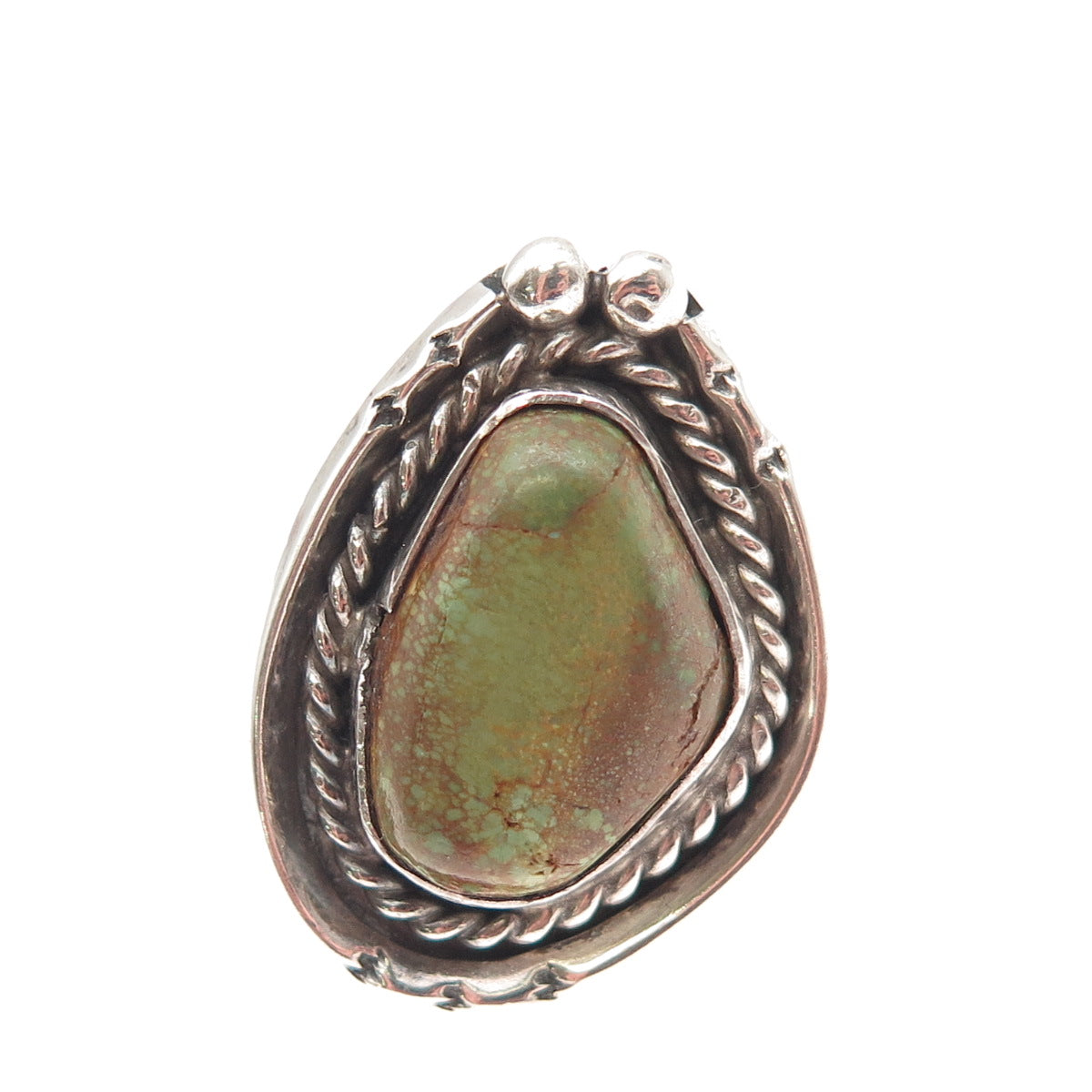 Old Pawn 925 Sterling Silver Vintage Southwestern Royston Turquoise Ring Size 8
