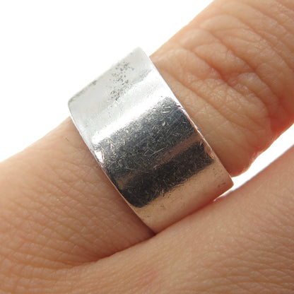 CELLINI 925 Sterling Silver Vintage Oxidized Wide Band Ring Size 6