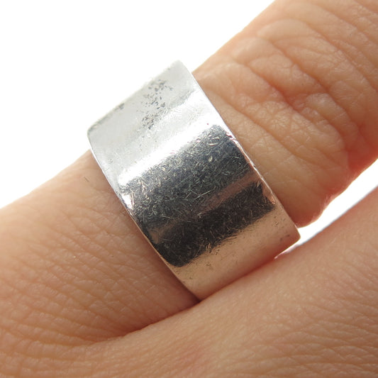 CELLINI 925 Sterling Silver Vintage Oxidized Wide Band Ring Size 6