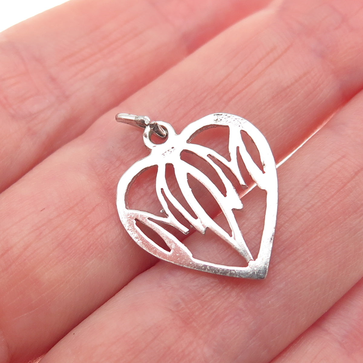 JACOBY BENDER 925 Sterling Silver Vintage Mom Heart Mini Charm Pendant
