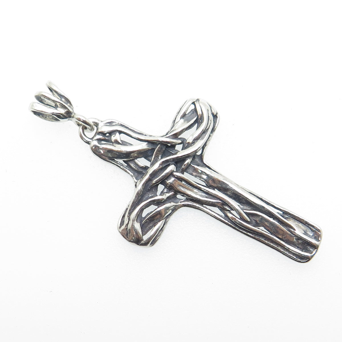 OR PAZ PZ 925 Sterling Silver Vintage Israel Cross Oxidized Pendant