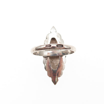 916 Silver Antique Retro European Engraved Oxidized Ring Size 5.75