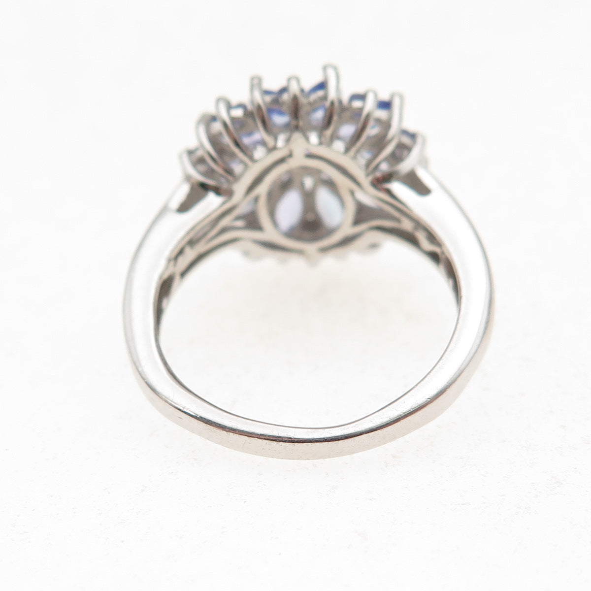 Chuck Clemency 925 Sterling Silver Real Tanzanite Floral Ring Size 6